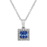 Blue Sapphire & Diamond Pendant - Dracakis Jewellers